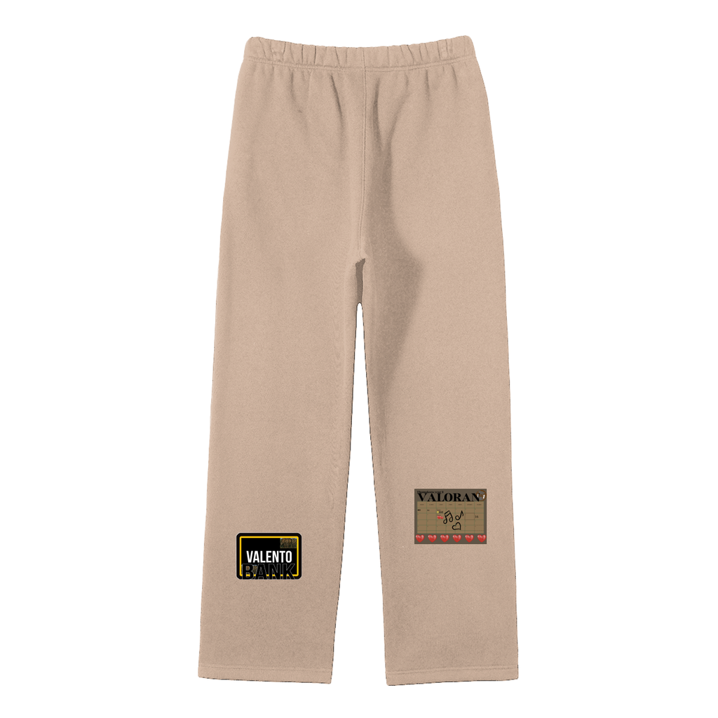 Unisex Solid Color Fleece Straight Leg Pants