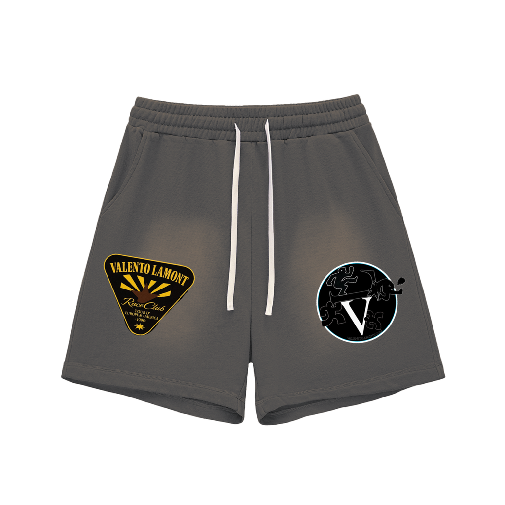 Sun Fade Raw Edge Cotton Shorts