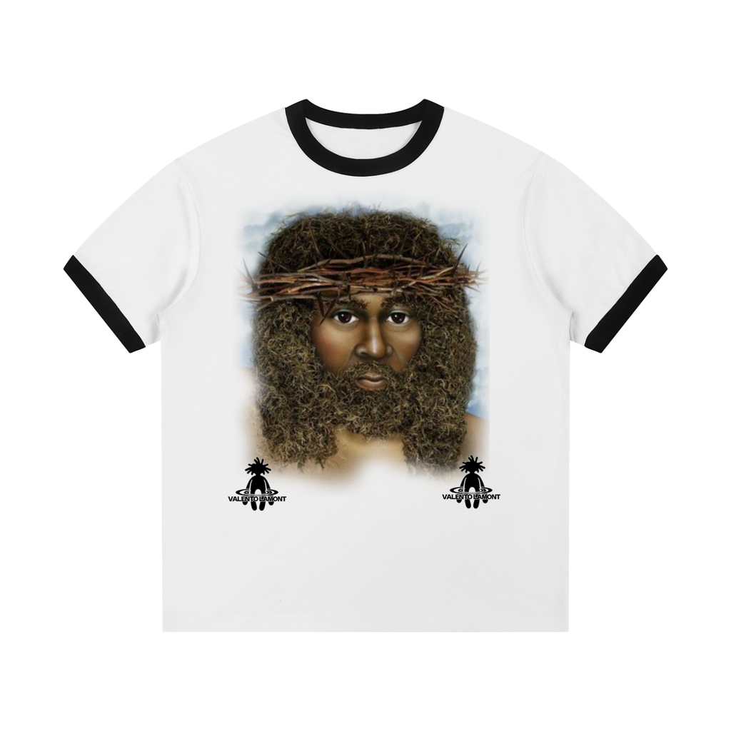 Contrast Edge Ribbed Crewneck T-Shirt