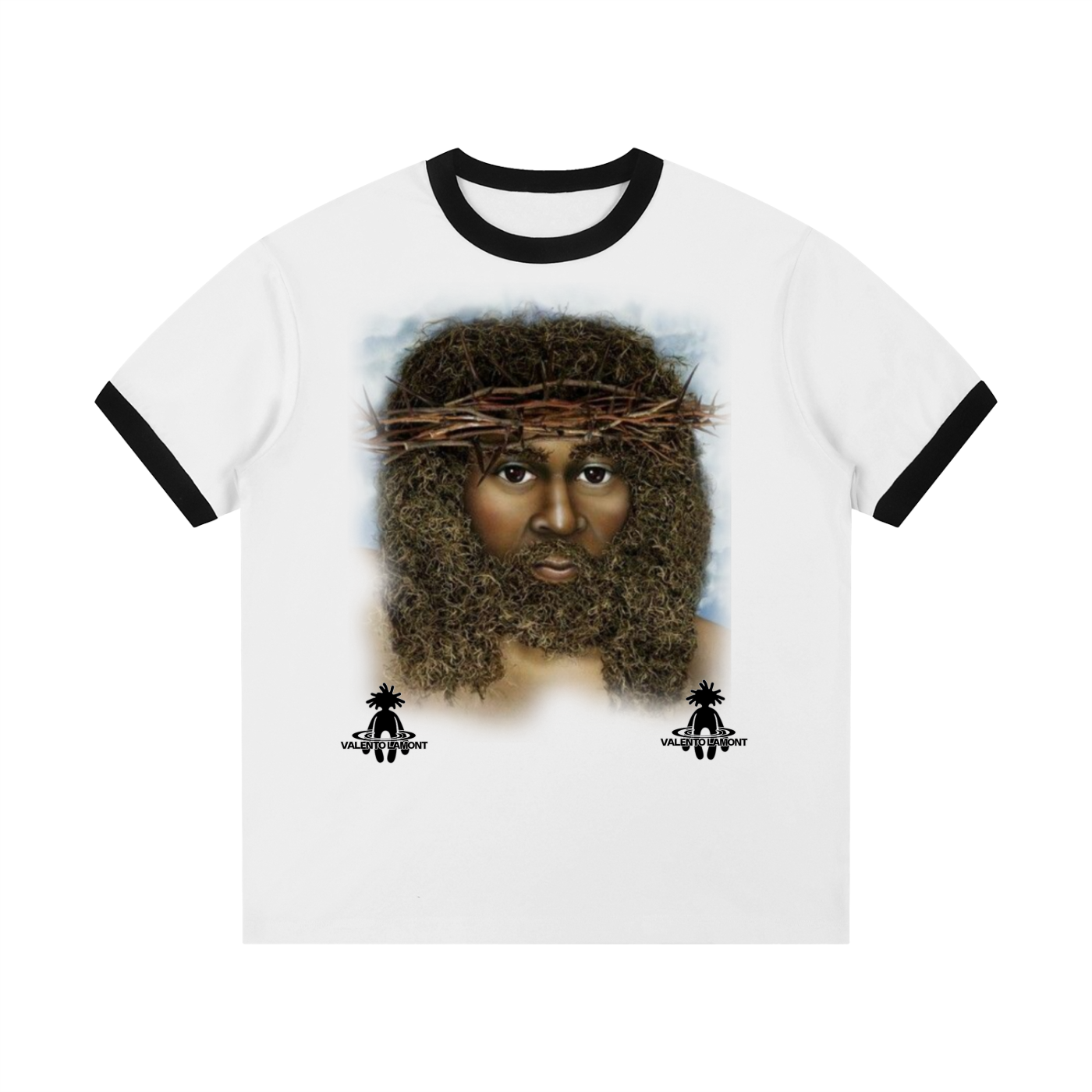 Contrast Edge Ribbed Crewneck T-Shirt
