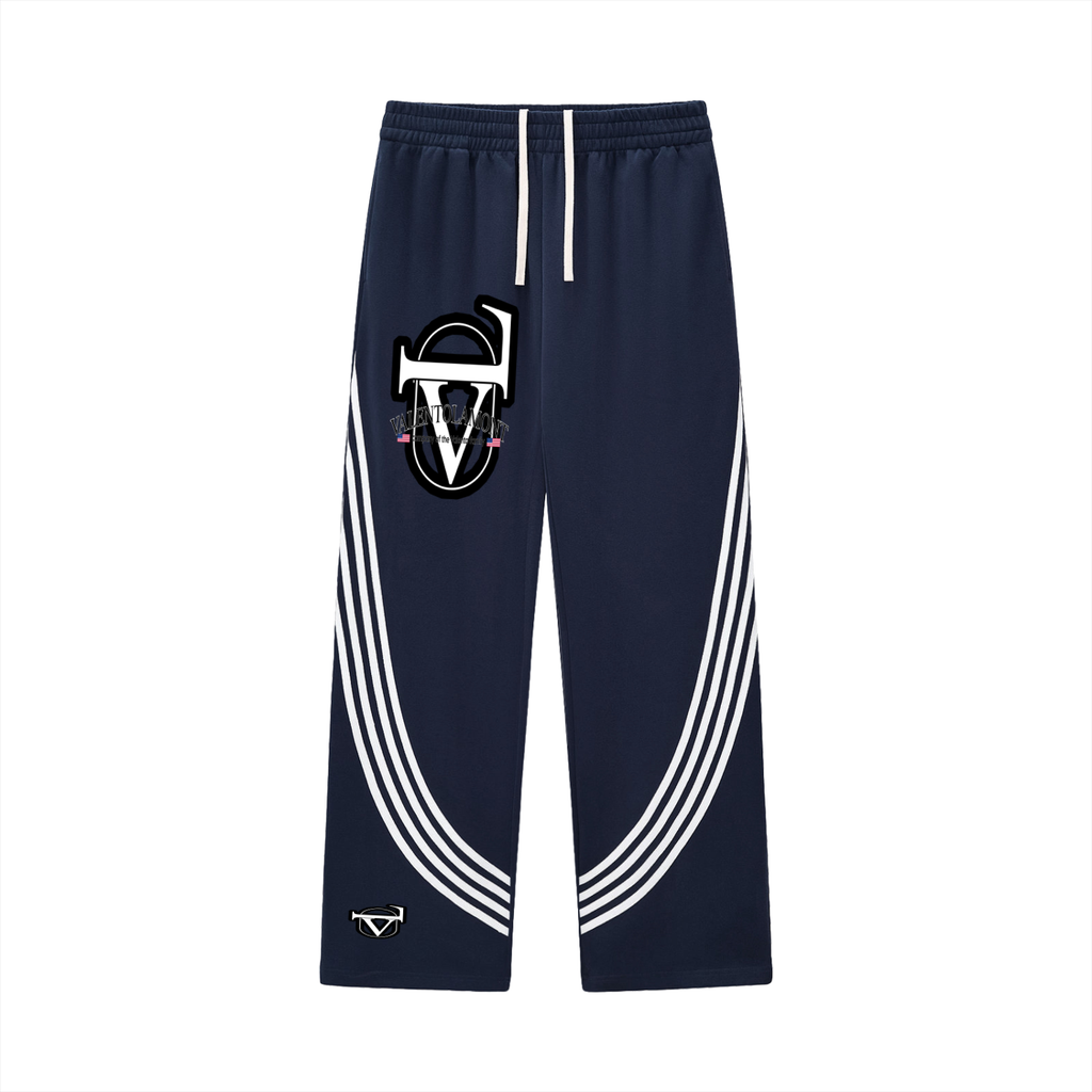 Curved Stripe Straight Sweatpants
