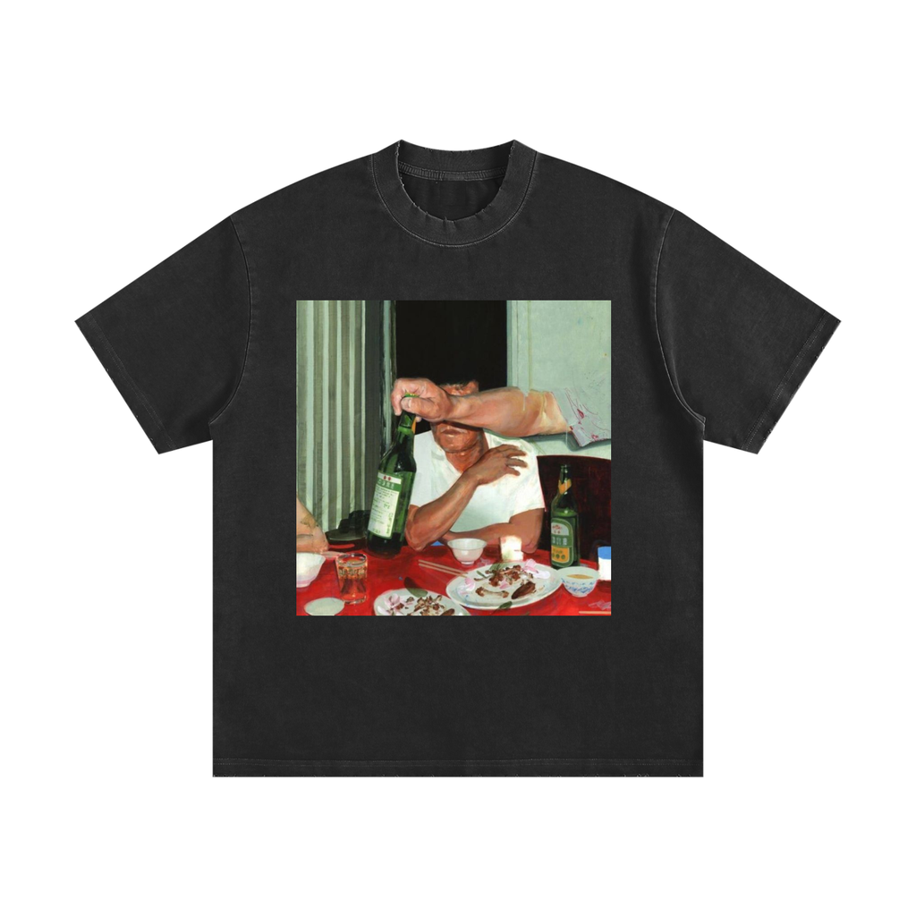 Heavyweight Vintage Washed Frayed T-Shirt