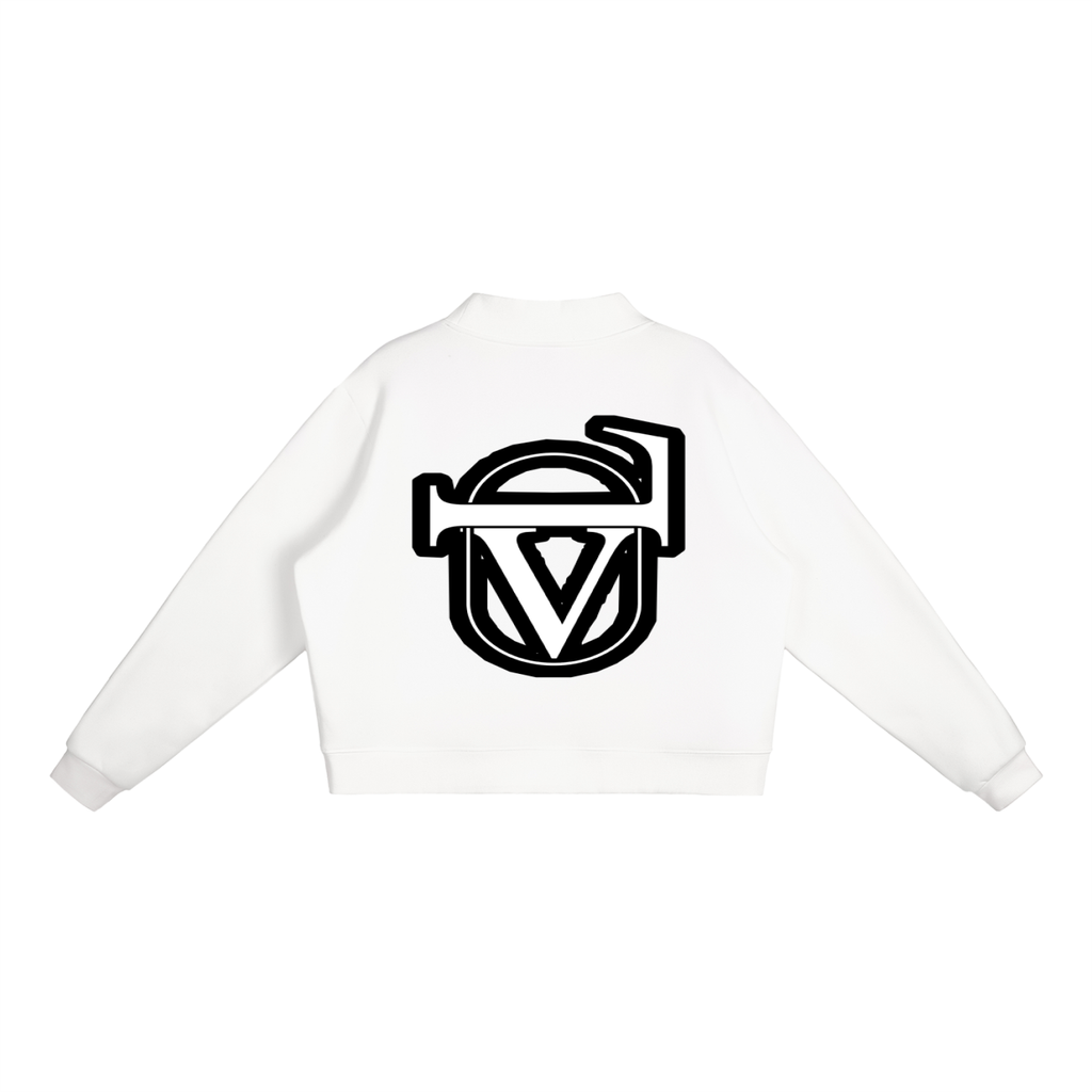 Essential Fleece Mock-Neck Crew Sweatshirt