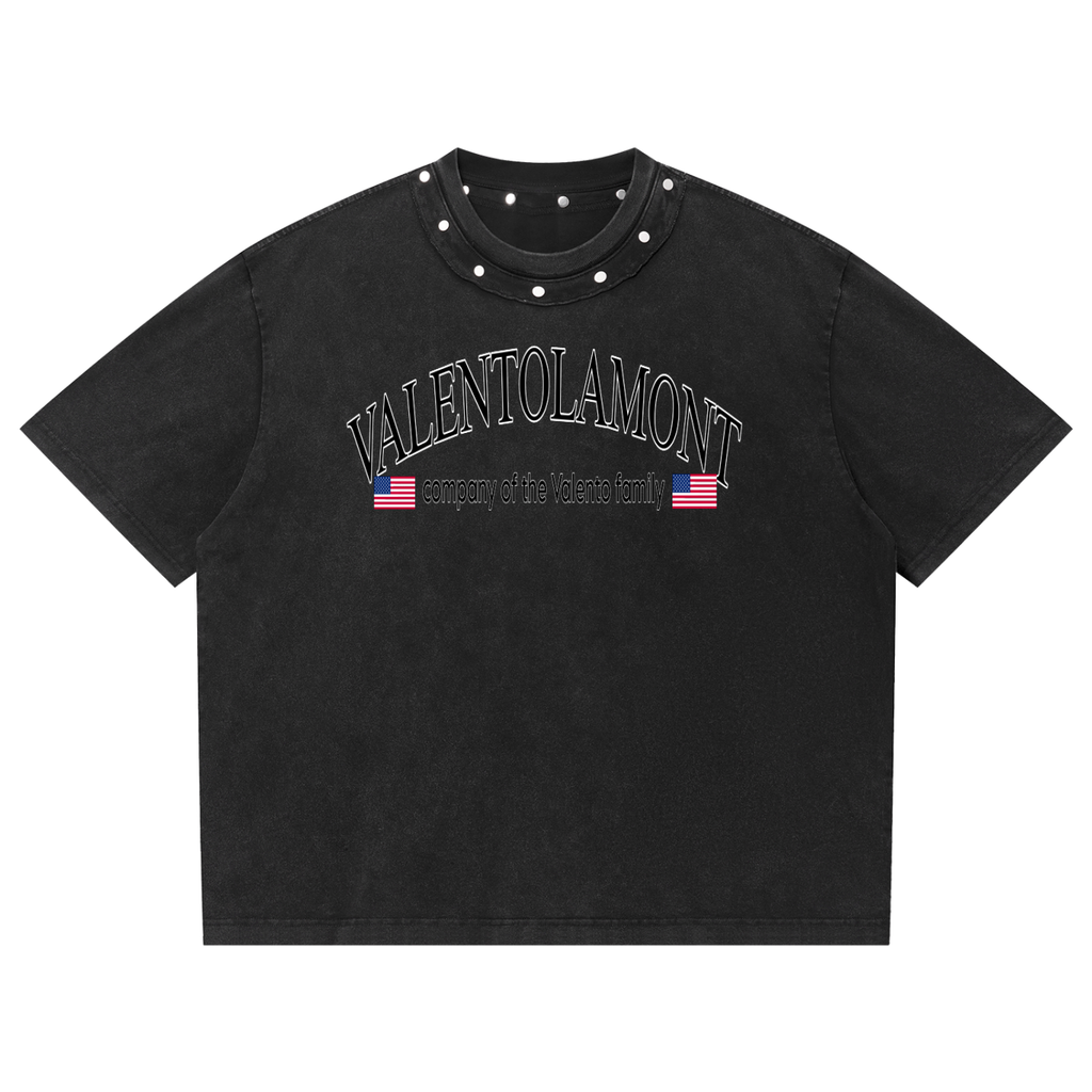 Unisex Washed Boxy Studded T-Shirt