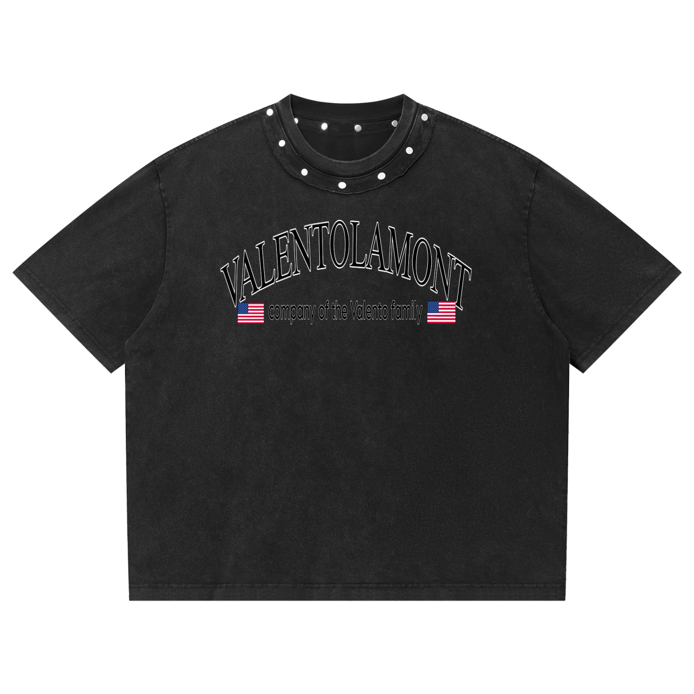 Unisex Washed Boxy Studded T-Shirt