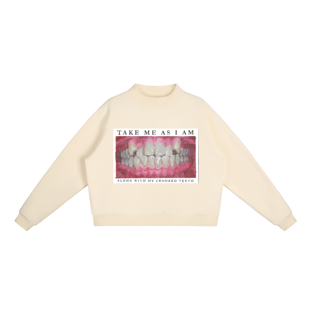Essential Fleece Mock-Neck Crew Sweatshirt