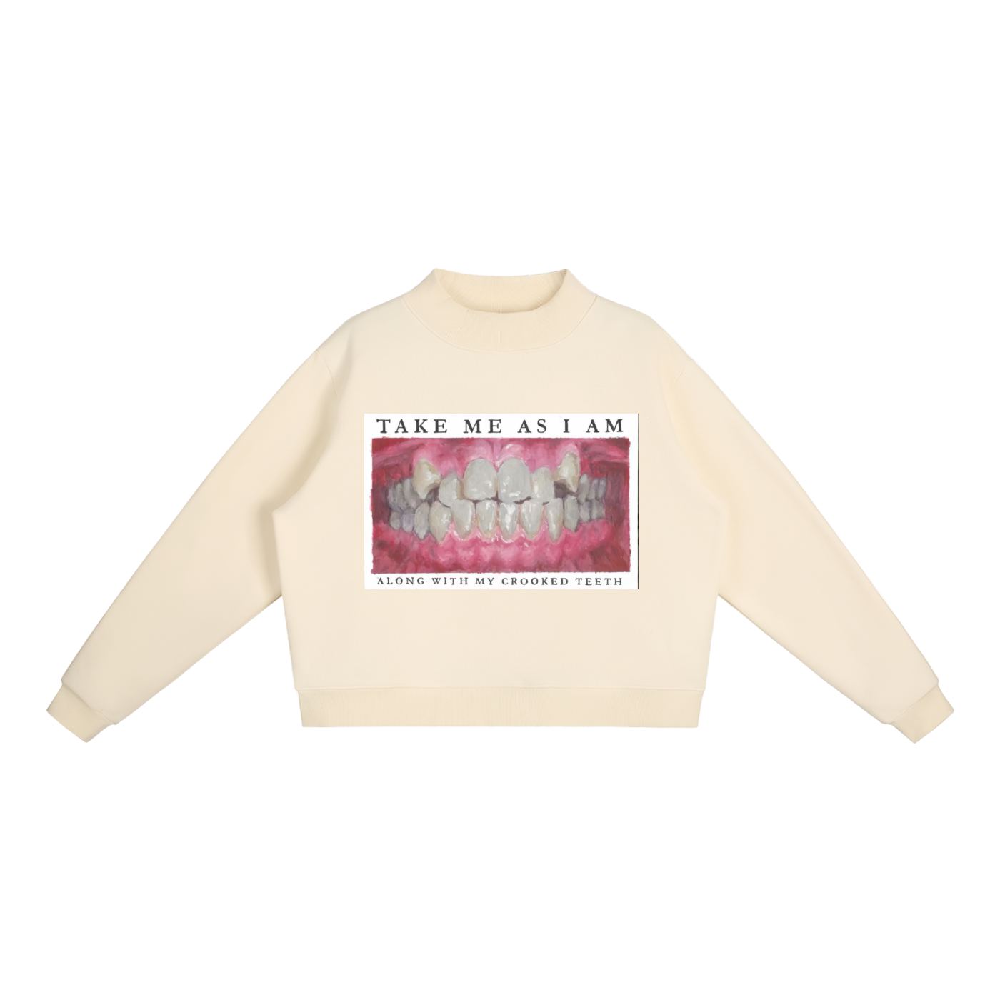 Essential Fleece Mock-Neck Crew Sweatshirt