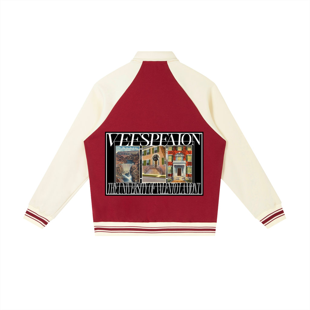 Contrast Raglan Sleeve Baseball Jacket