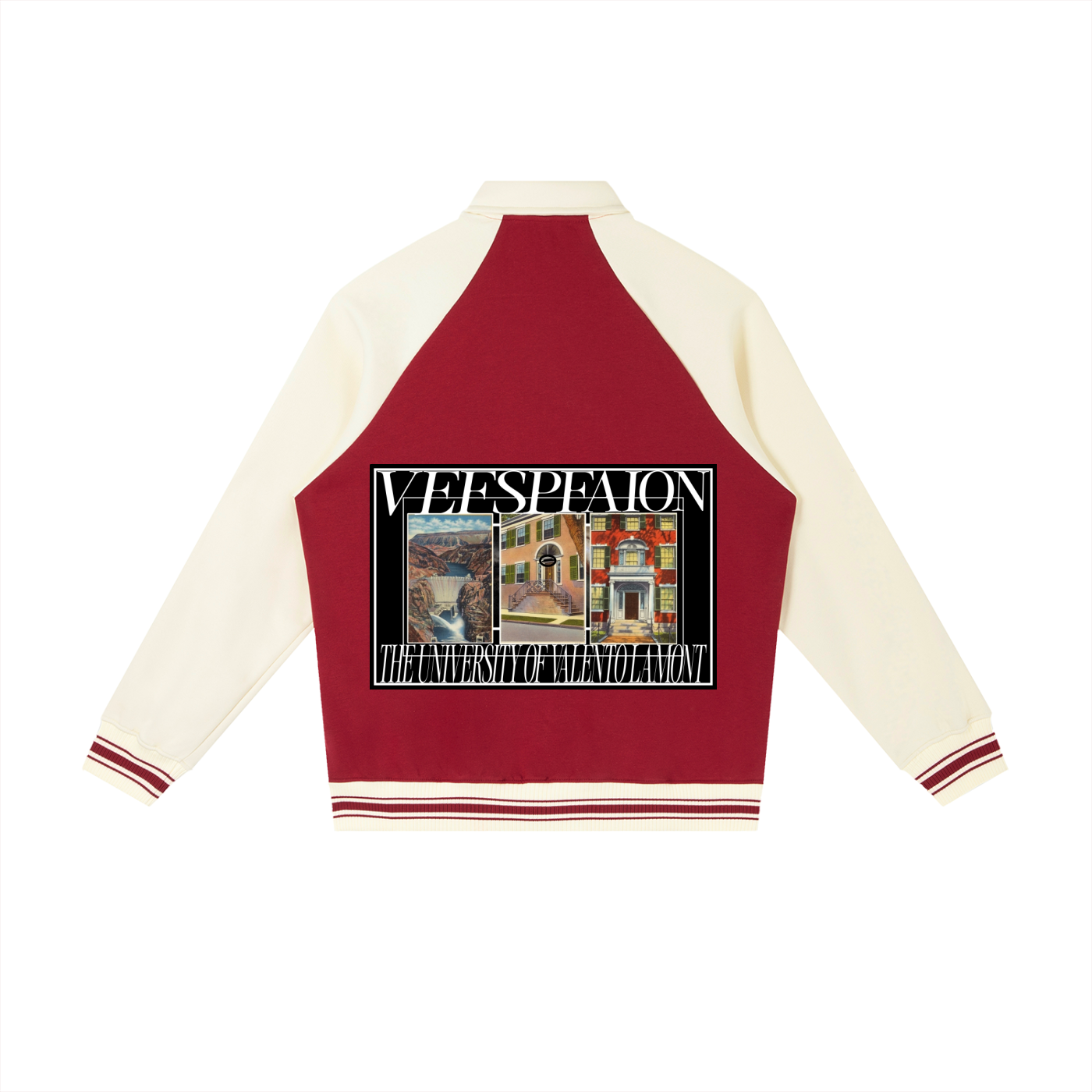Contrast Raglan Sleeve Baseball Jacket