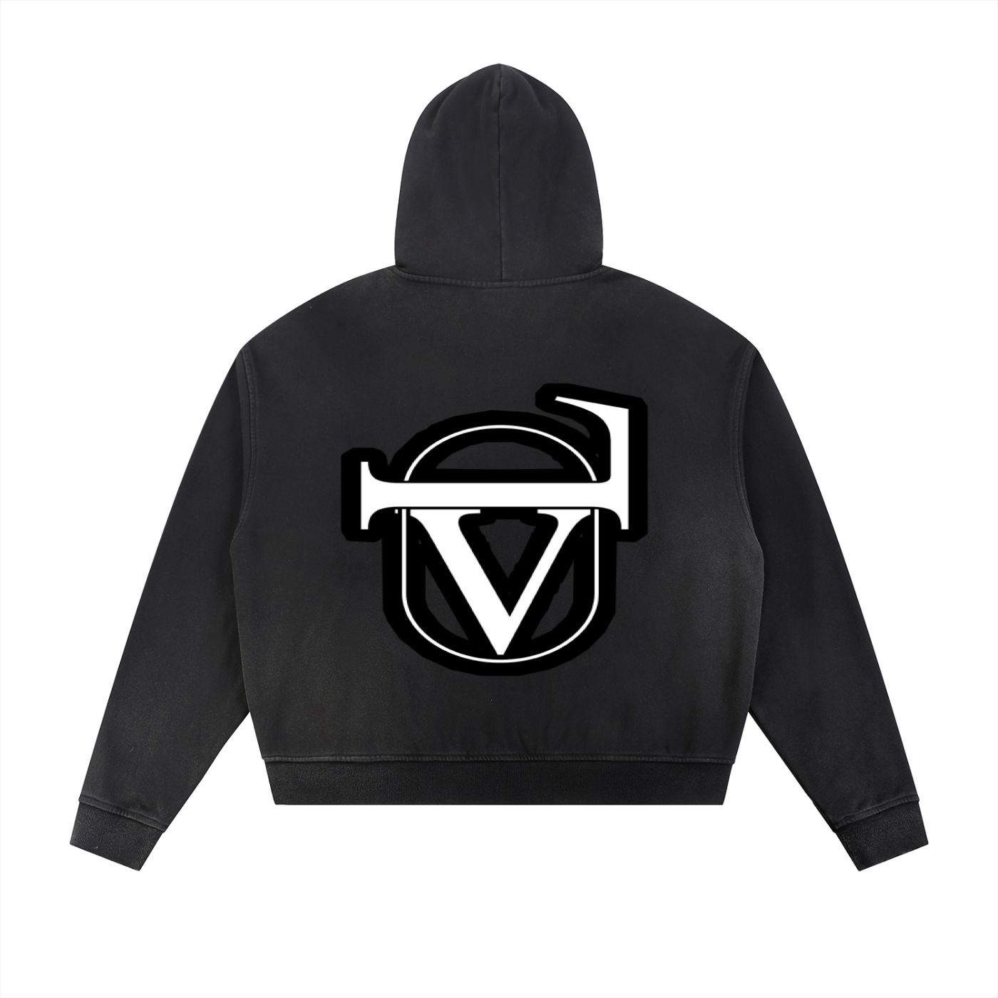 Sun Fade Frayed Raw Edge Fleece Zip Hoodie
