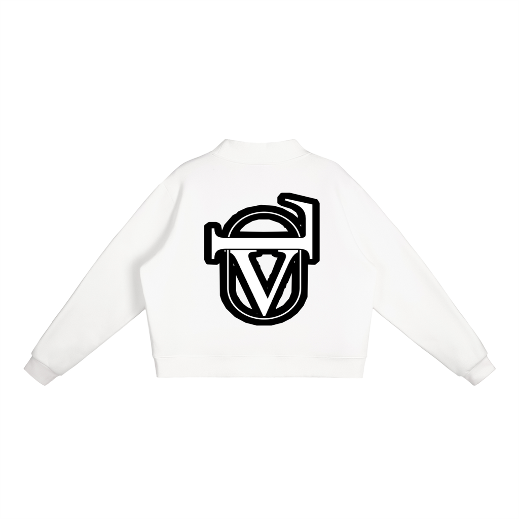 Essential Fleece Mock-Neck Crew Sweatshirt