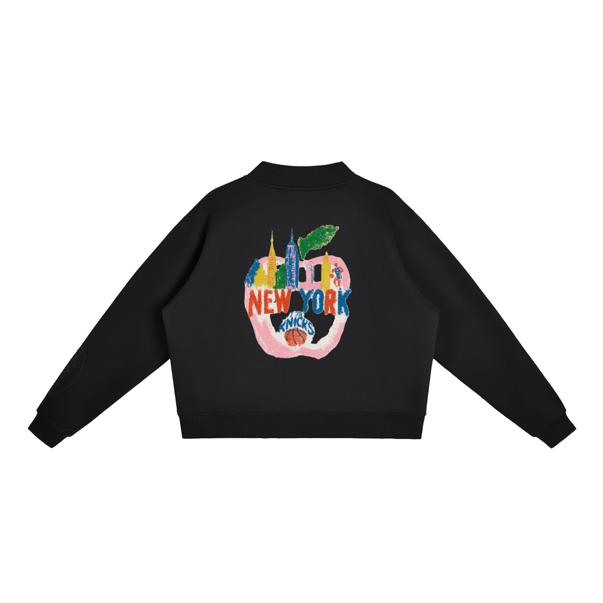 Essential Fleece Mock-Neck Crew Sweatshirt