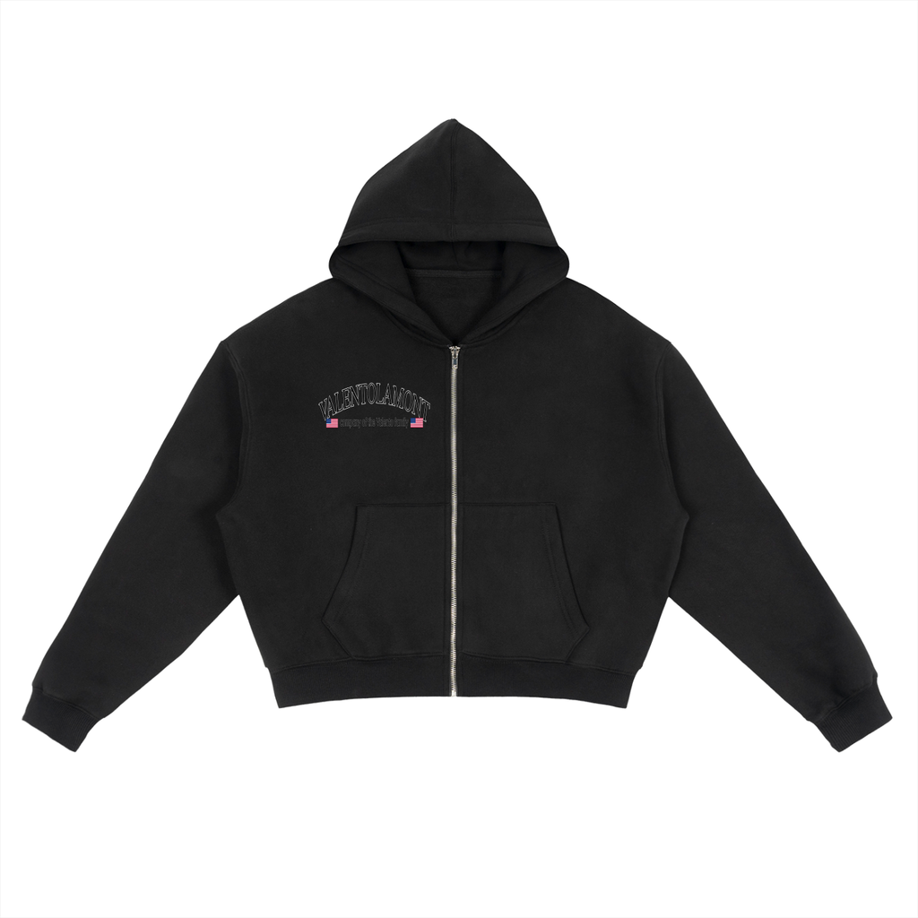 Fleece Zip-Up Boxy Hoodie