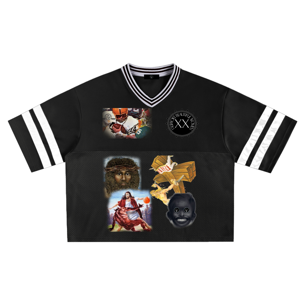 Taped Mesh Boxy T-Shirt