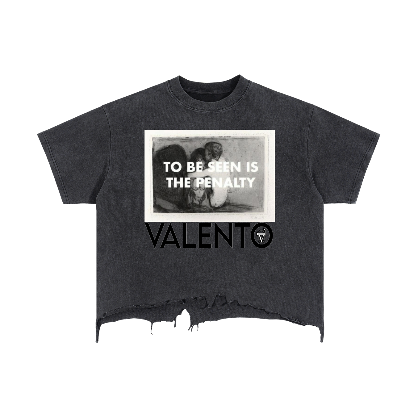 Vintage Wash Boxy Distressed Hem T-Shirt