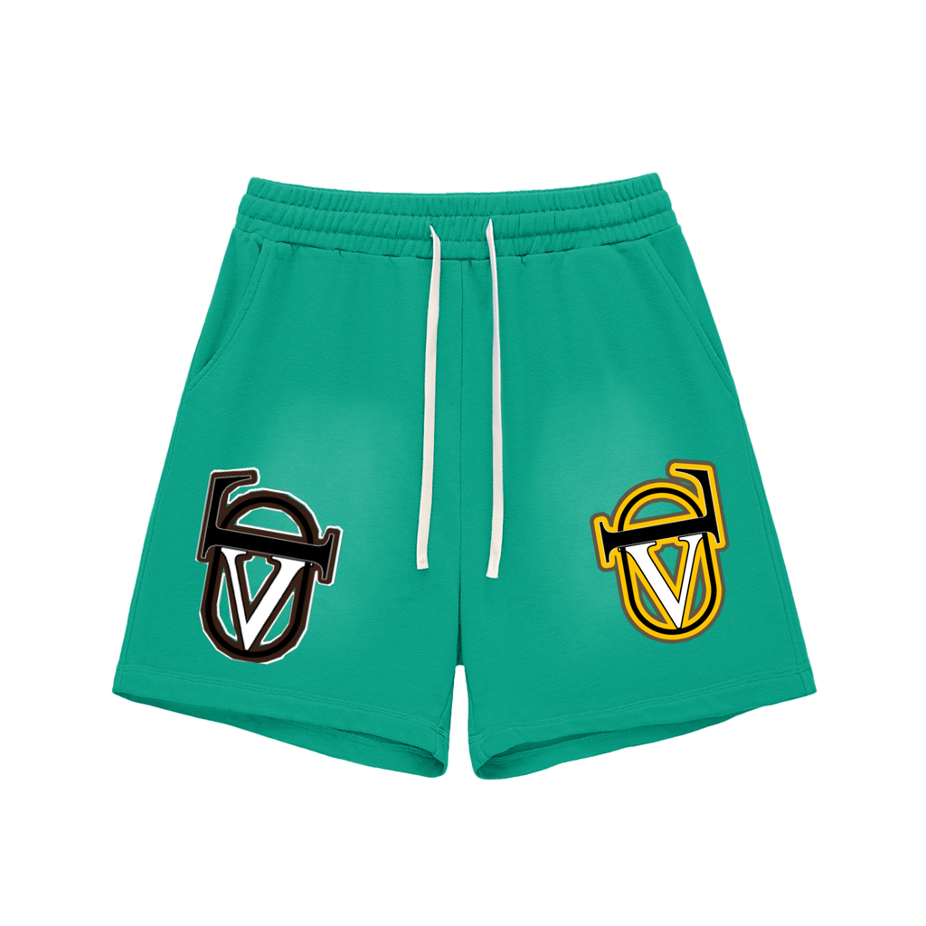 Sun Fade Raw Edge Cotton Shorts