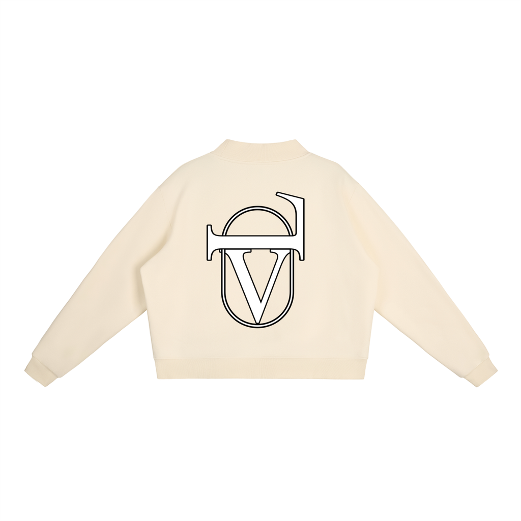 Essential Fleece Mock-Neck Crew Sweatshirt