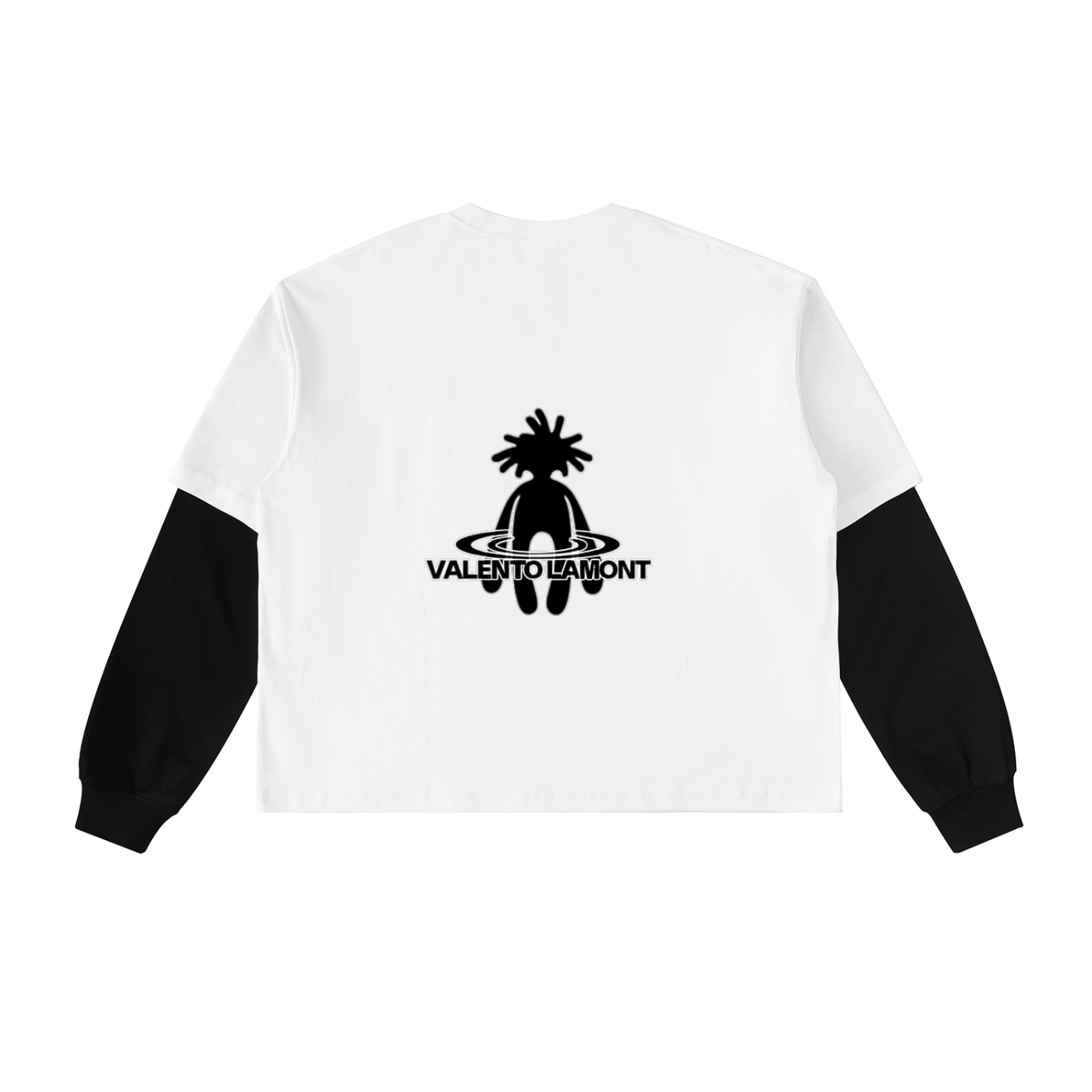 Layered Contrast Sleeve Cotton T-Shirt