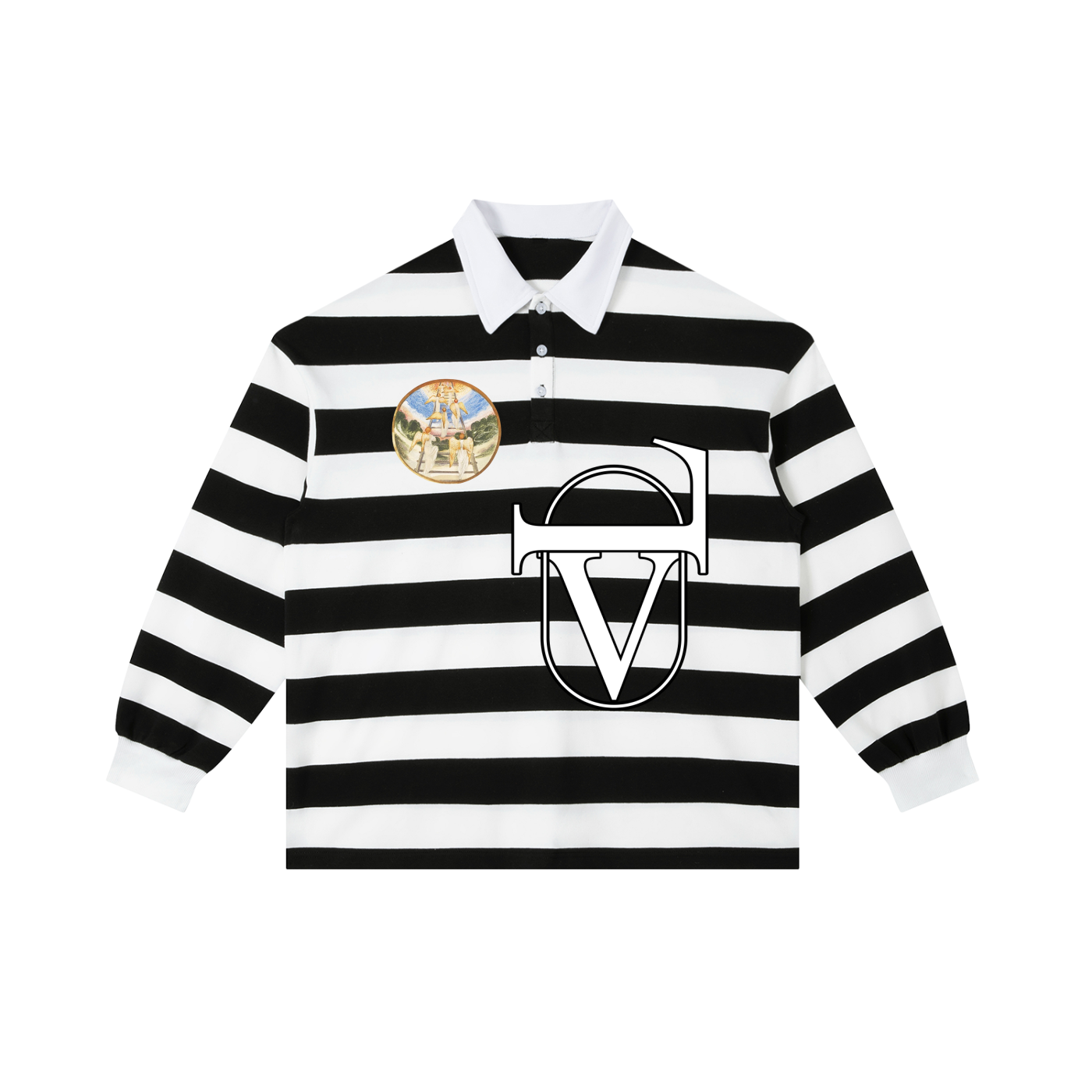 Color Block Stripe Polo Shirt