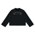 Unisex Mock Neck Raw Edge Boxy Sweatshirt