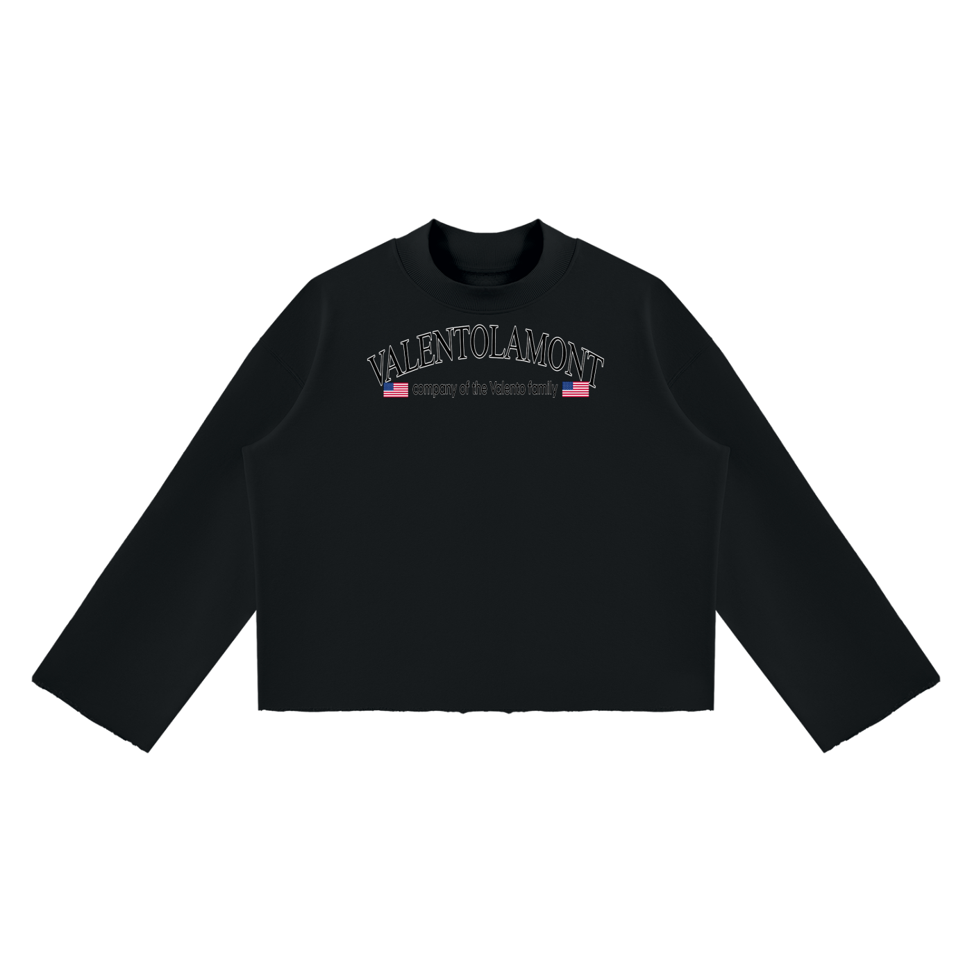 Unisex Mock Neck Raw Edge Boxy Sweatshirt