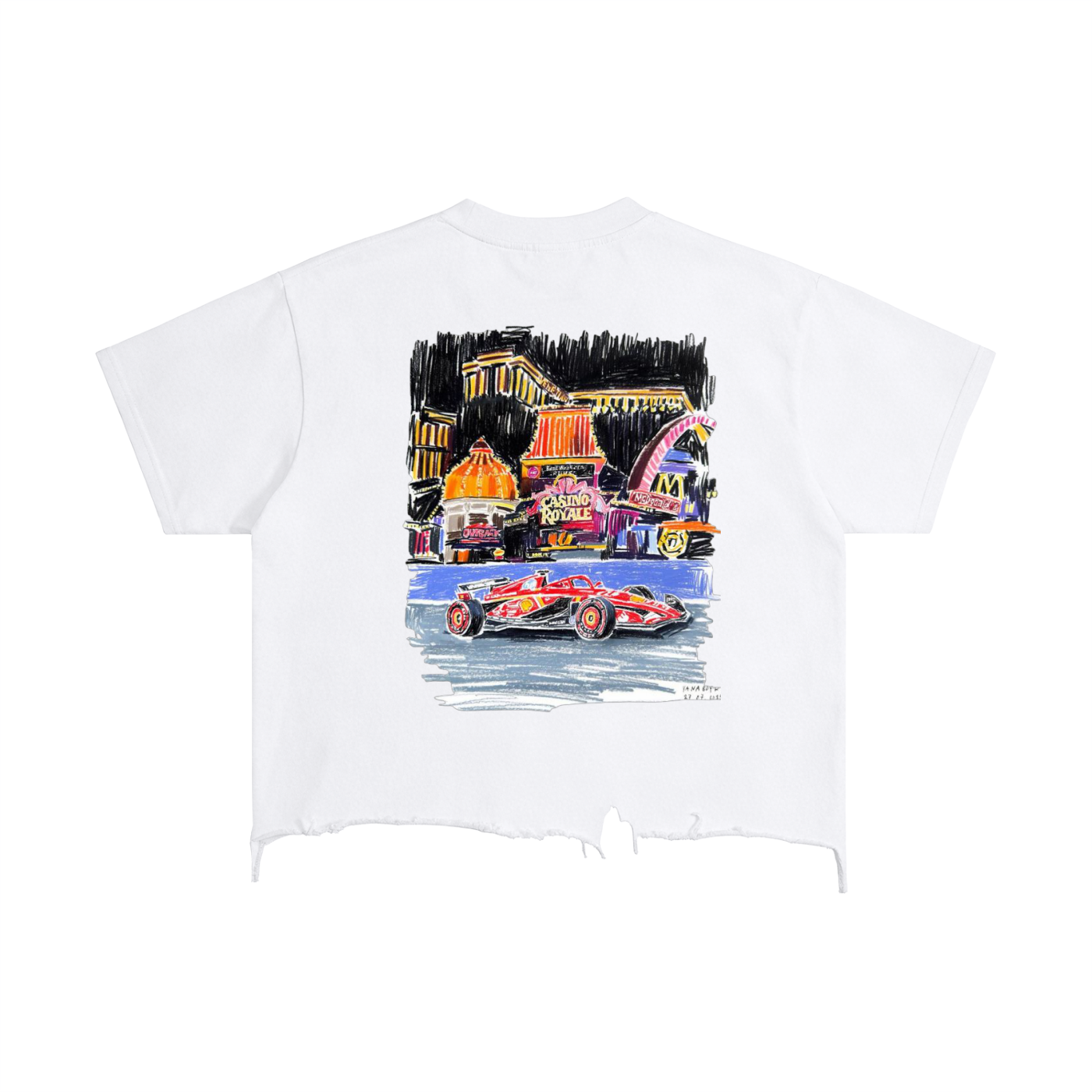 Vintage Wash Boxy Distressed Hem T-Shirt