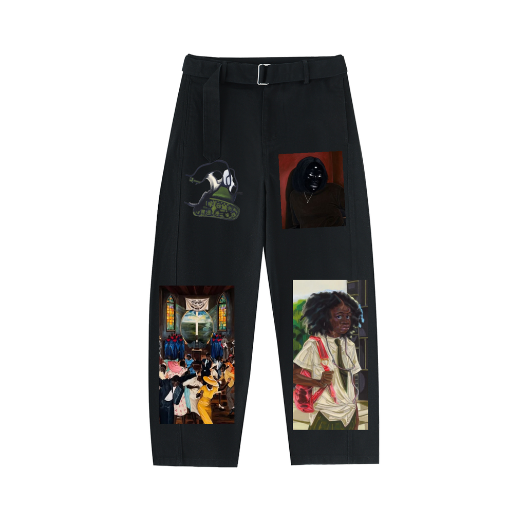 Belted Barrel-leg Chino Pants