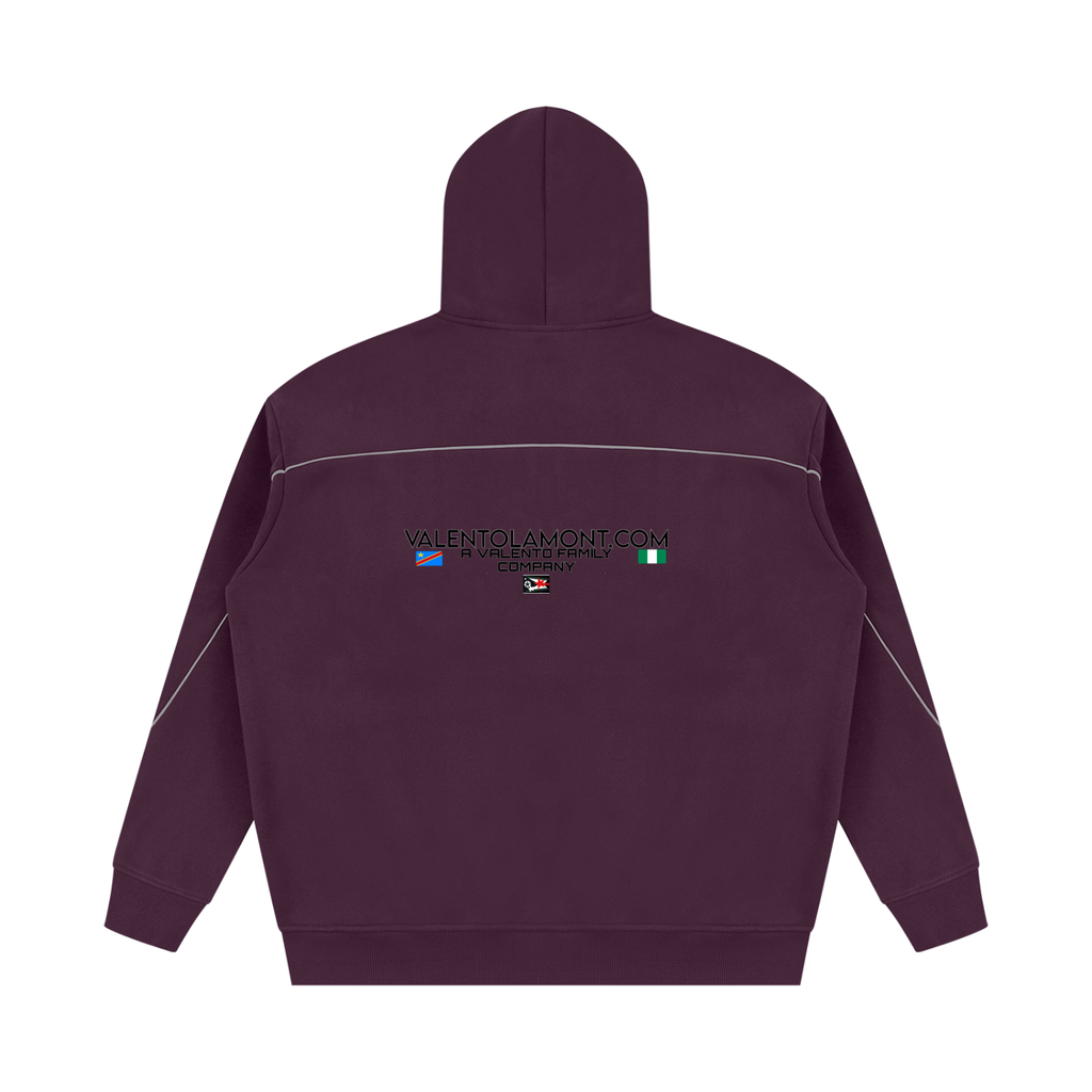 Unisex Oversized Piping Fleece Hoodie