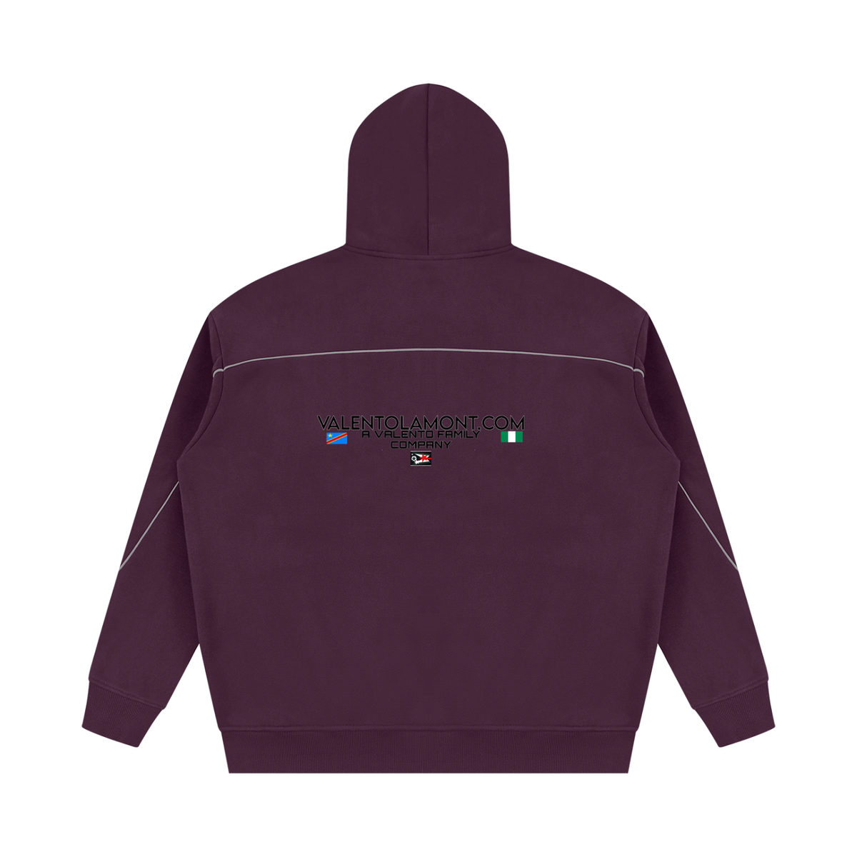 Unisex Oversized Piping Fleece Hoodie