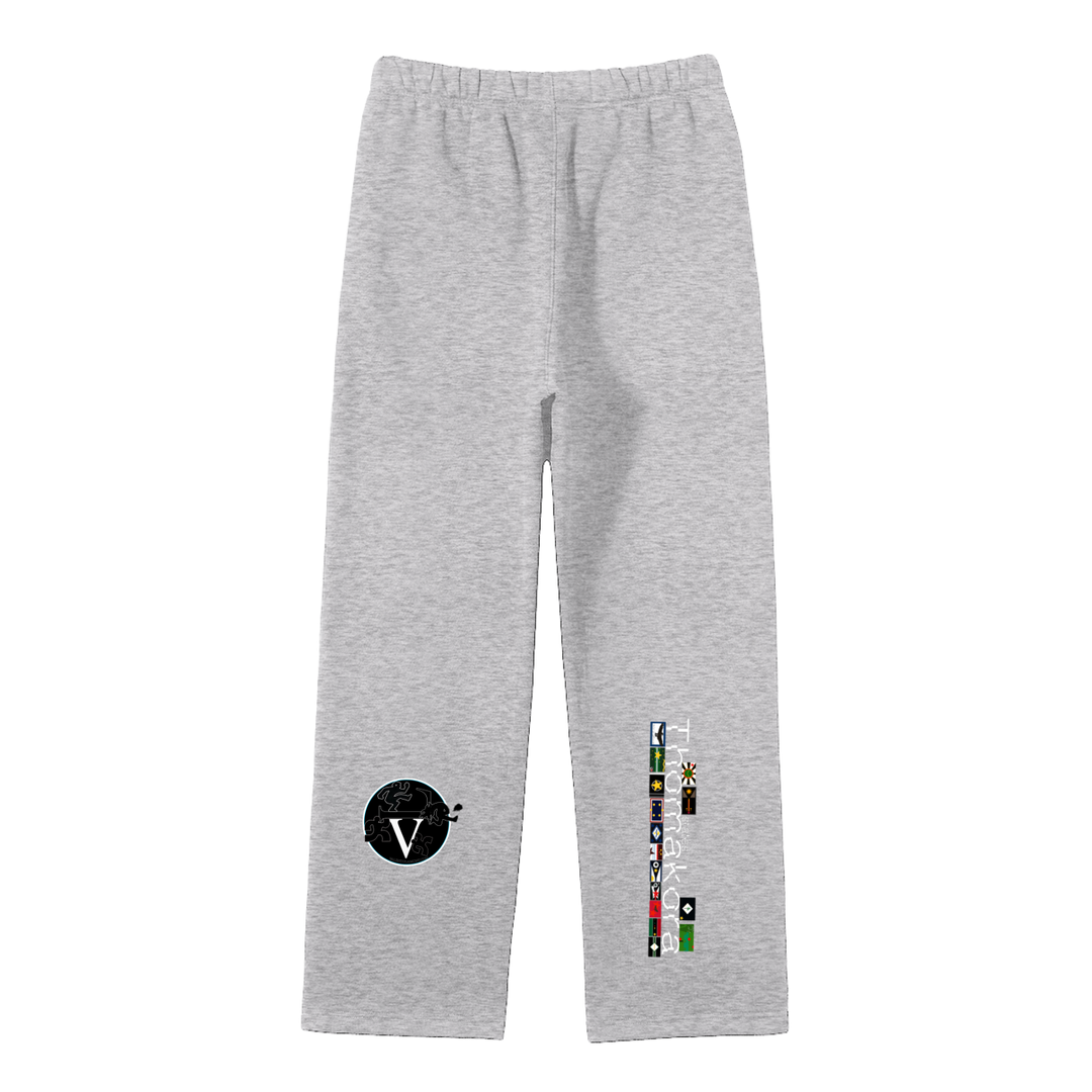 Streetwear Unisex Solid Color Fleece Straight Leg Pants