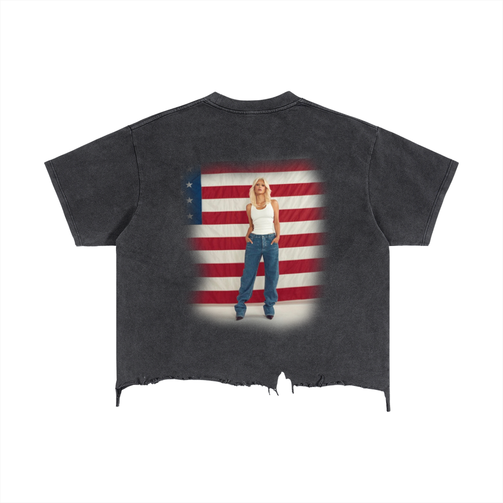 Vintage Wash Boxy Distressed Hem T-Shirt