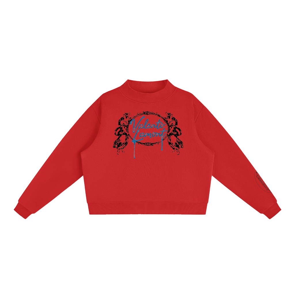 Essential Fleece Mock-Neck Crew Sweatshirt