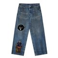 Vintage Wash Baggy Denim Jeans