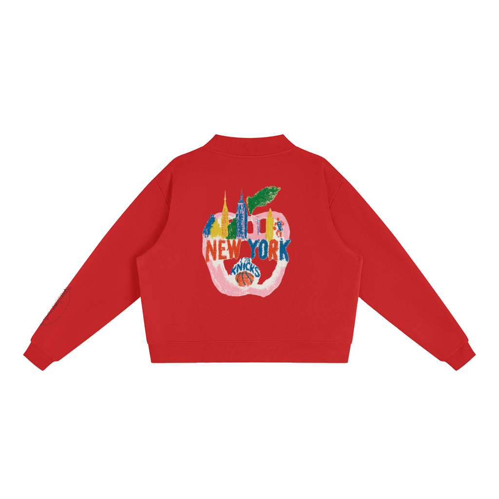 Essential Fleece Mock-Neck Crew Sweatshirt