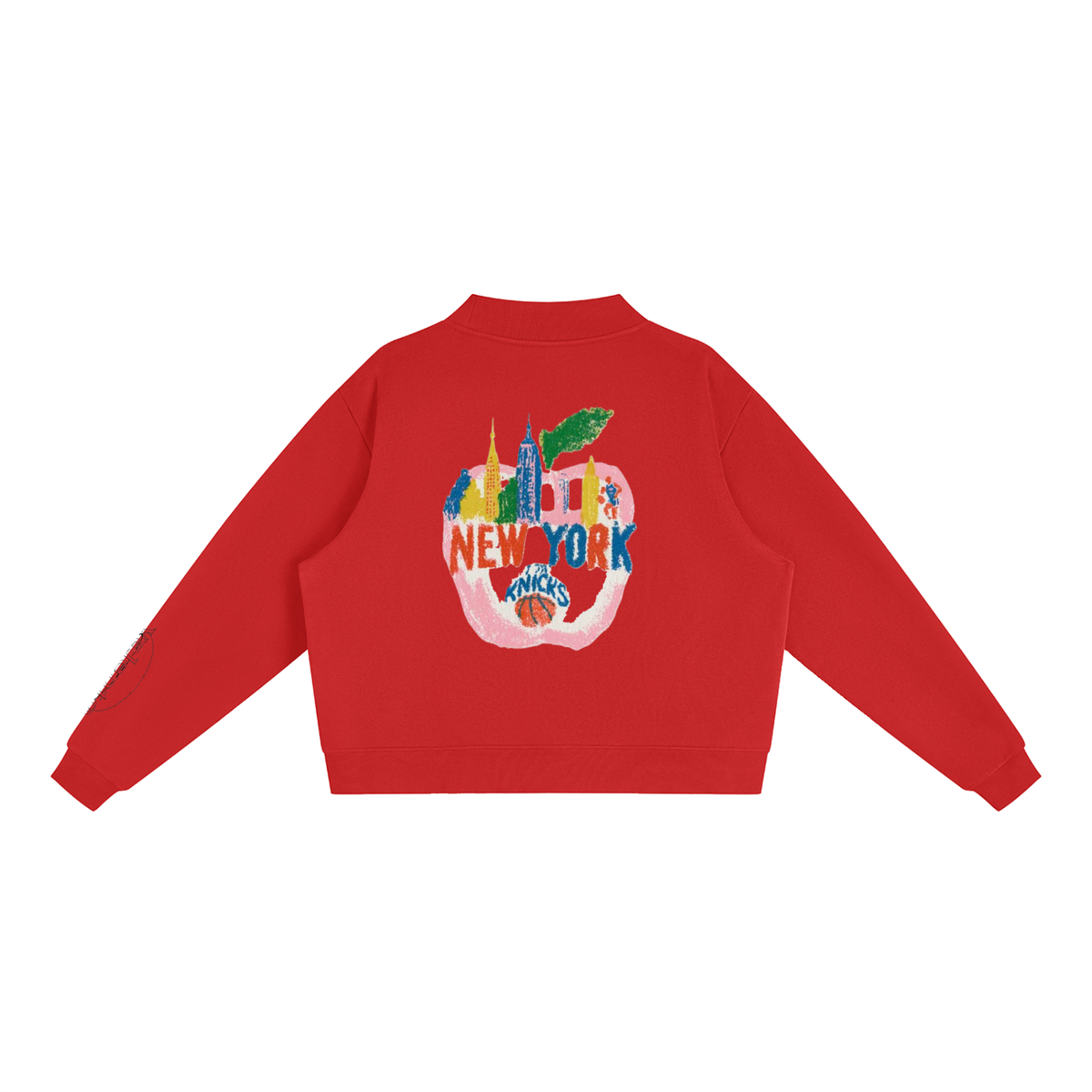 Essential Fleece Mock-Neck Crew Sweatshirt