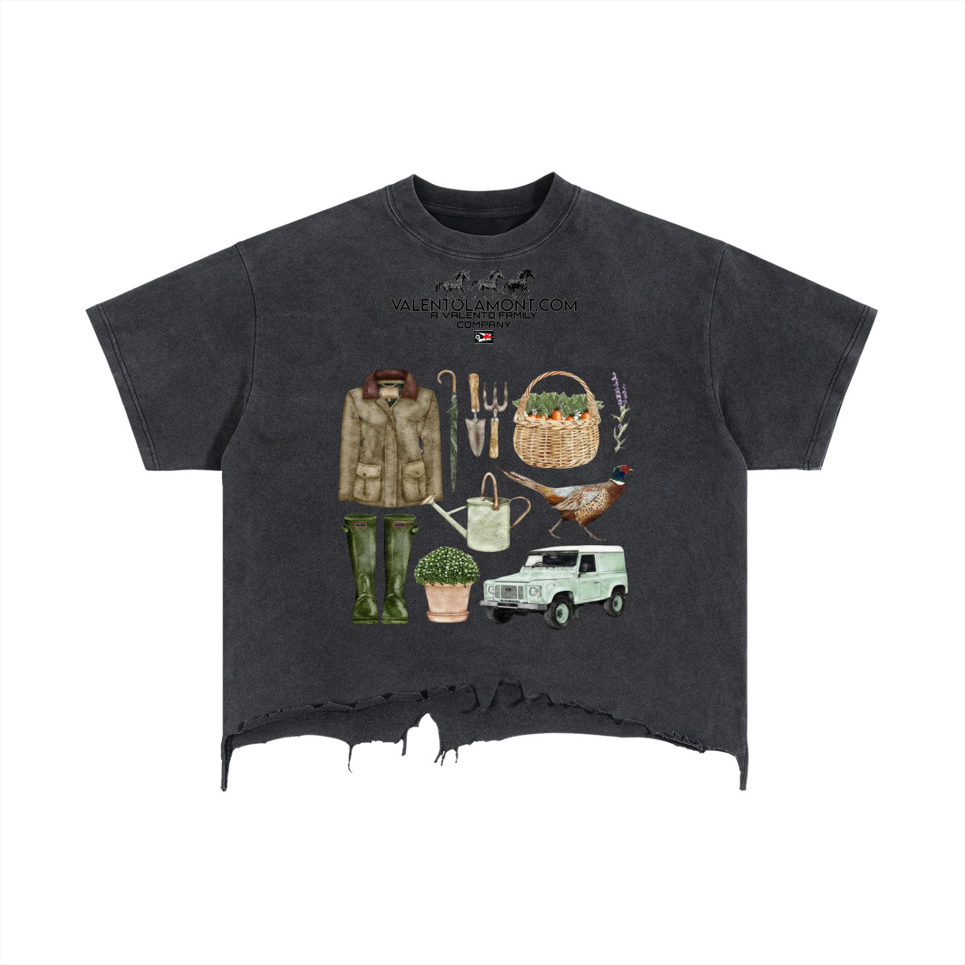 Vintage Wash Boxy Distressed Hem T-Shirt