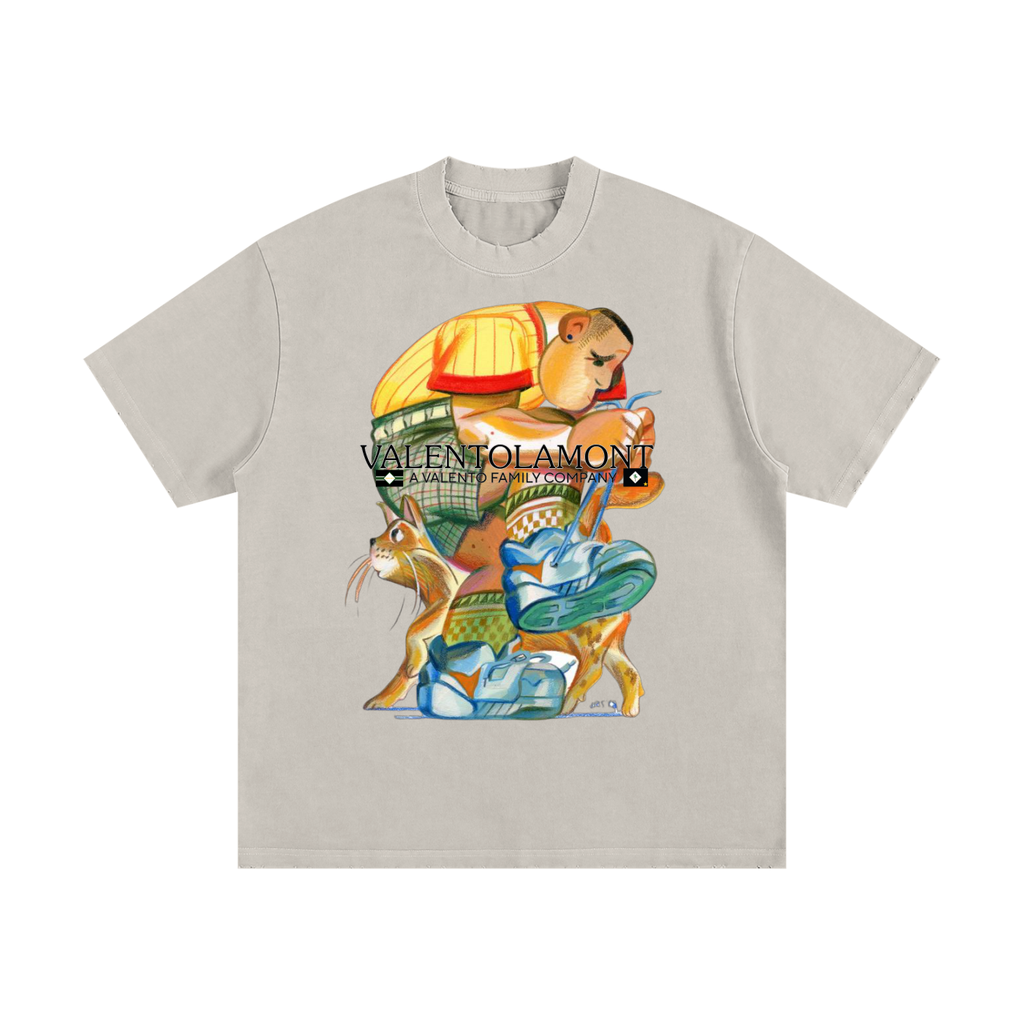 Heavyweight Vintage Washed Frayed T-Shirt