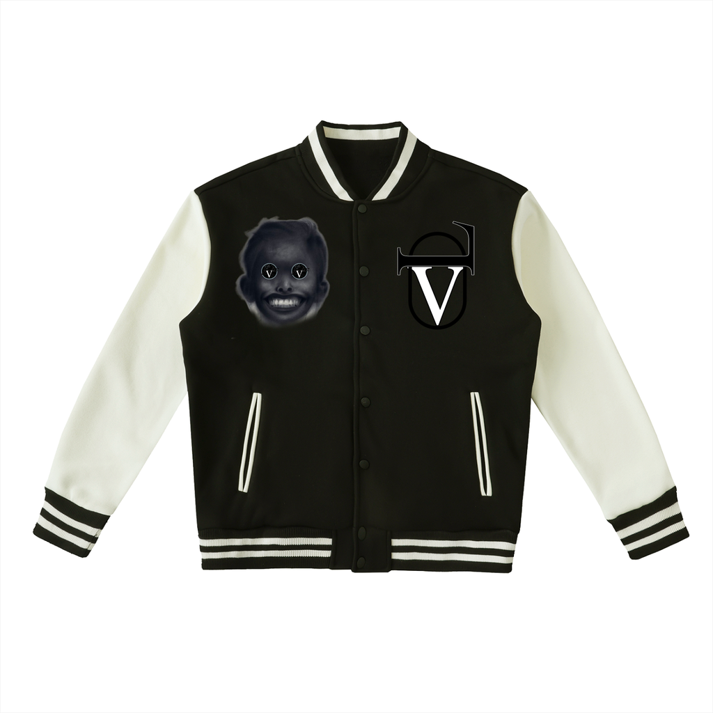 Two-Tone Fleeced Varsity Jacket