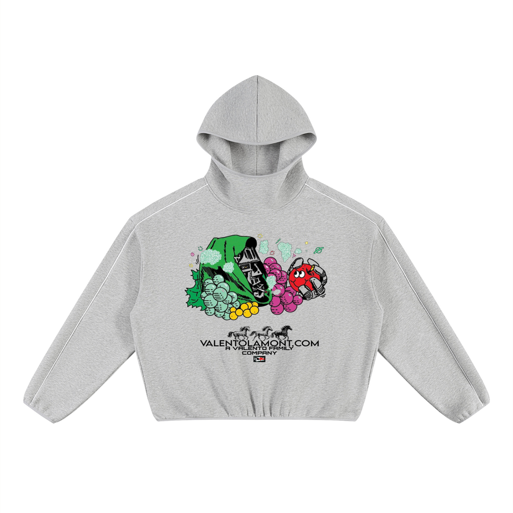 V Boxy Piping Fleece Hoodie