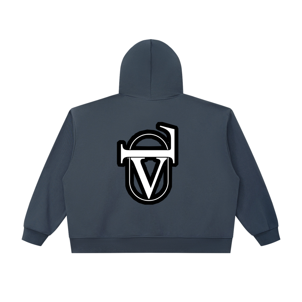 V Oversized Chunky-Zip Boxy Hoodie