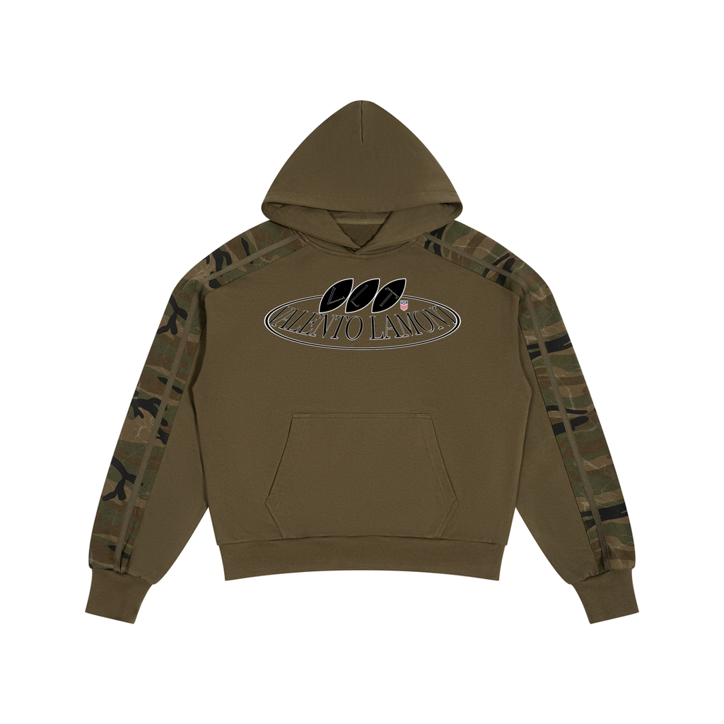 Unisex Boxy Camo Paneled Hoodie