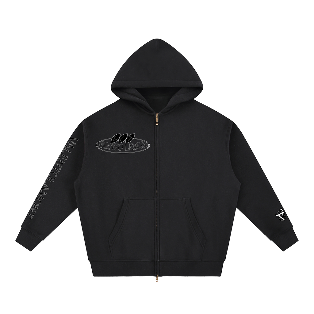 V Oversized Fleece Boxy Hoodie