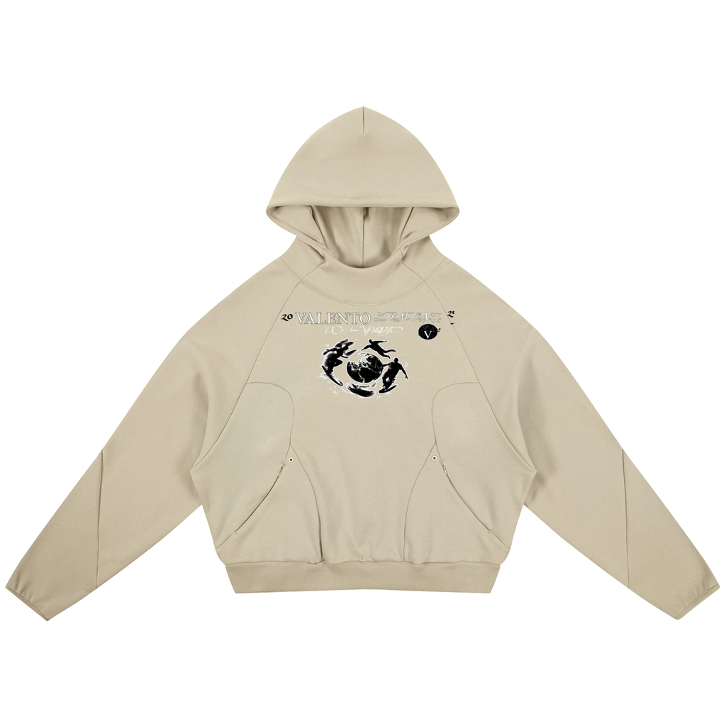 Curved Panel Raglan Hoodie