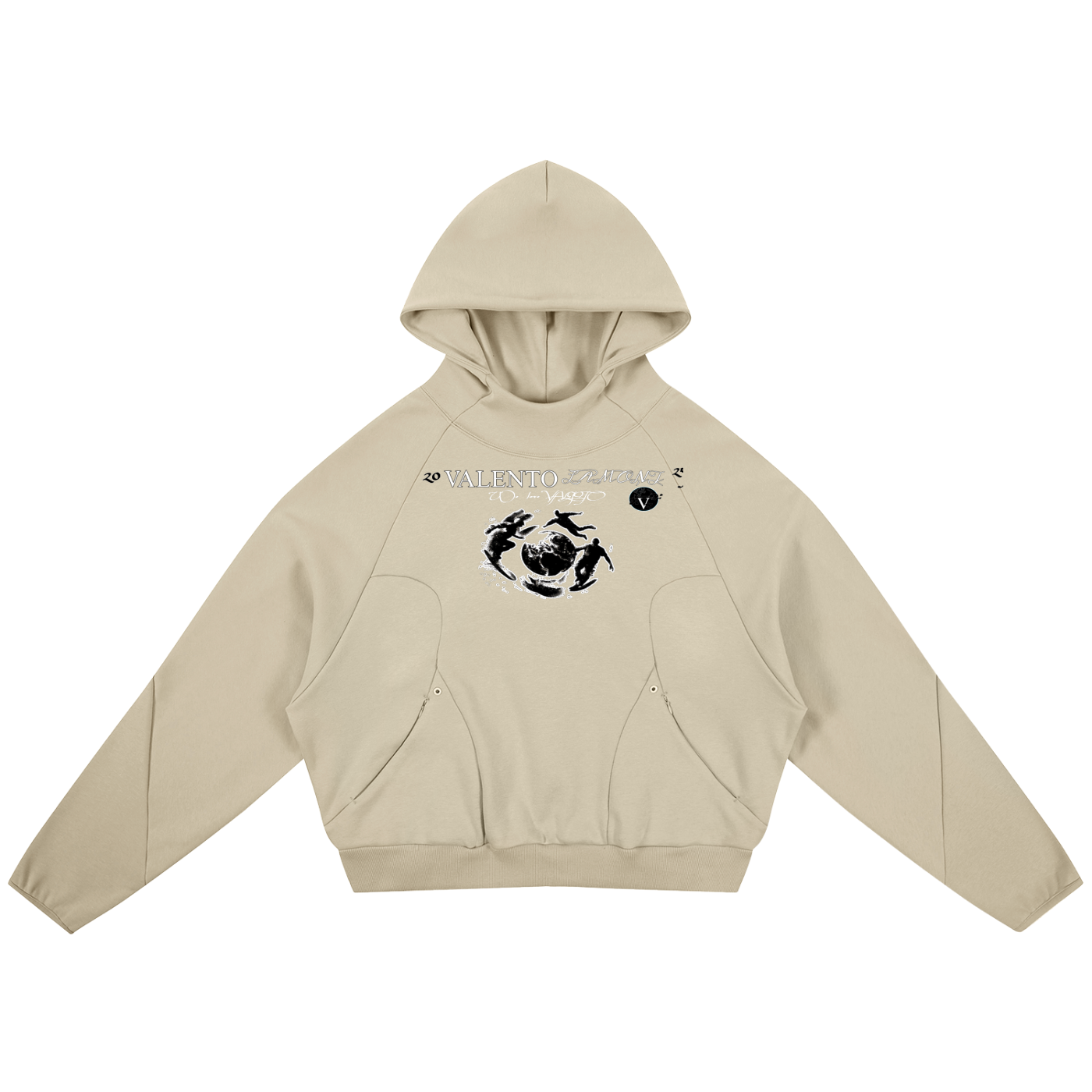 Curved Panel Raglan Hoodie