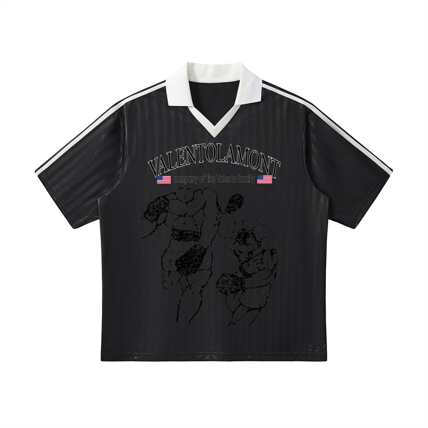Contrast Collar Striped Soccer Jersey