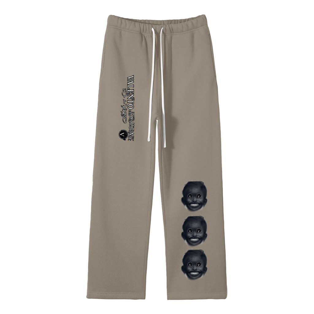 Unisex Solid Color Fleece Straight Leg Pants