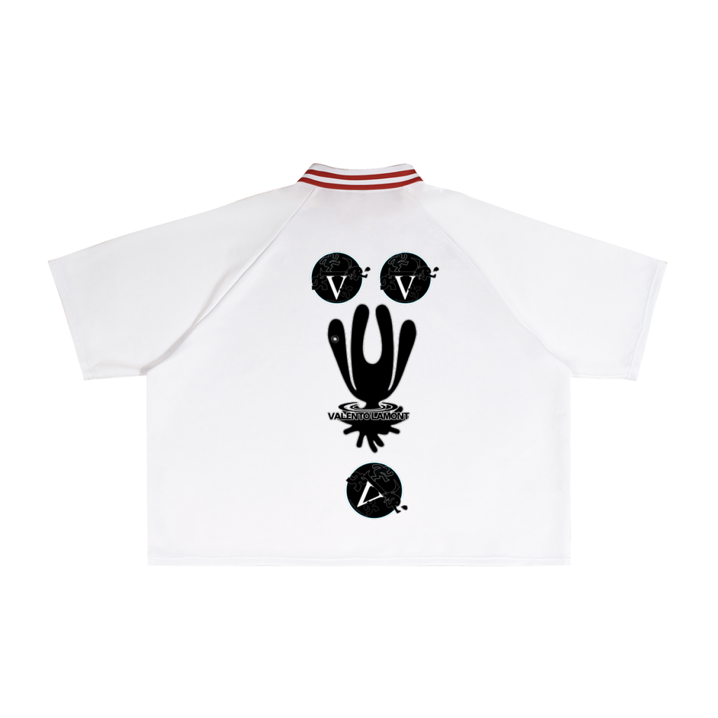 Contrast Lapel Collar Boxy T-Shirt