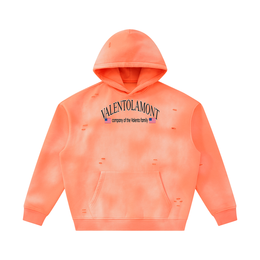 Unisex Sunfade Frayed Fleece Hoodie