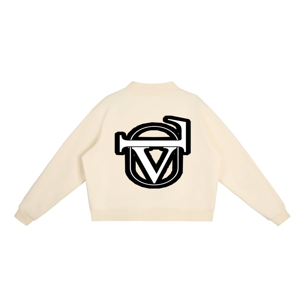Essential Fleece Mock-Neck Crew Sweatshirt