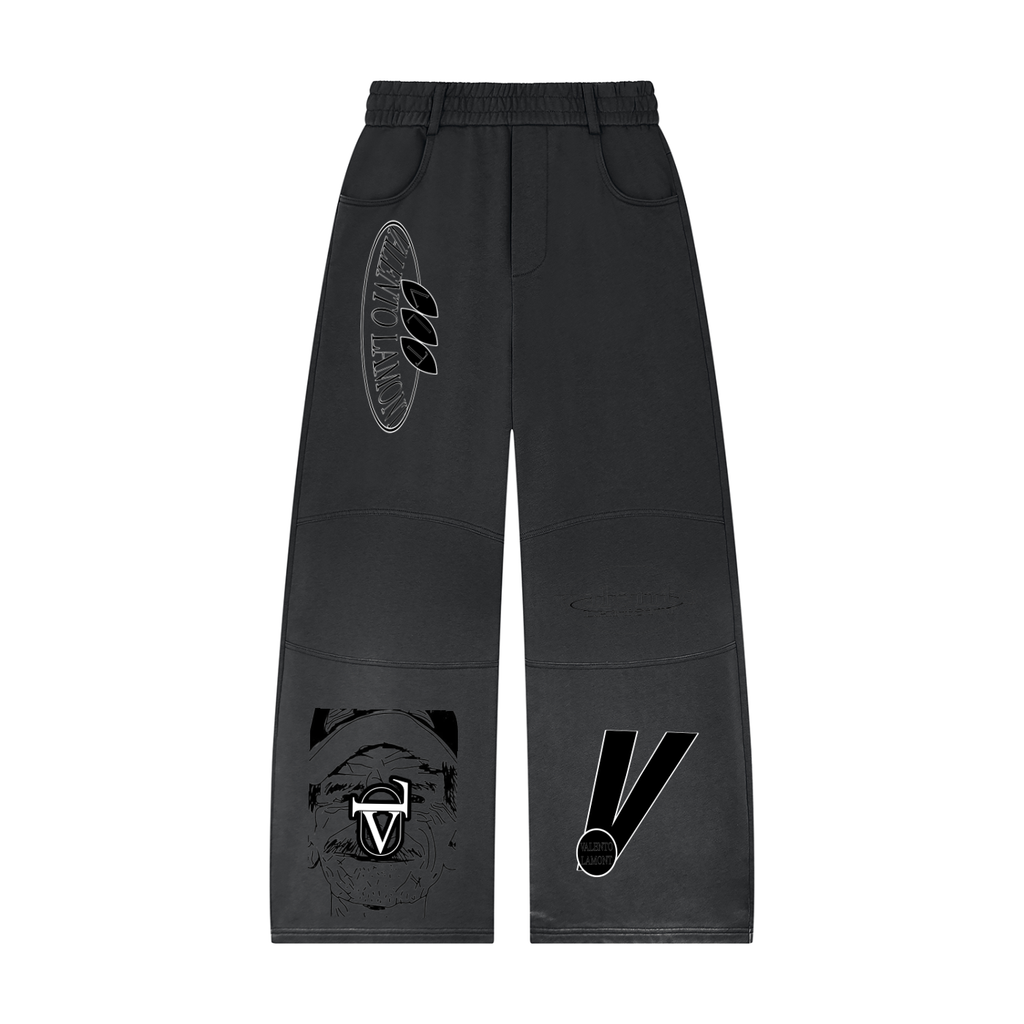 Unisex Sunfade Paneled Barrel Leg Sweatpants